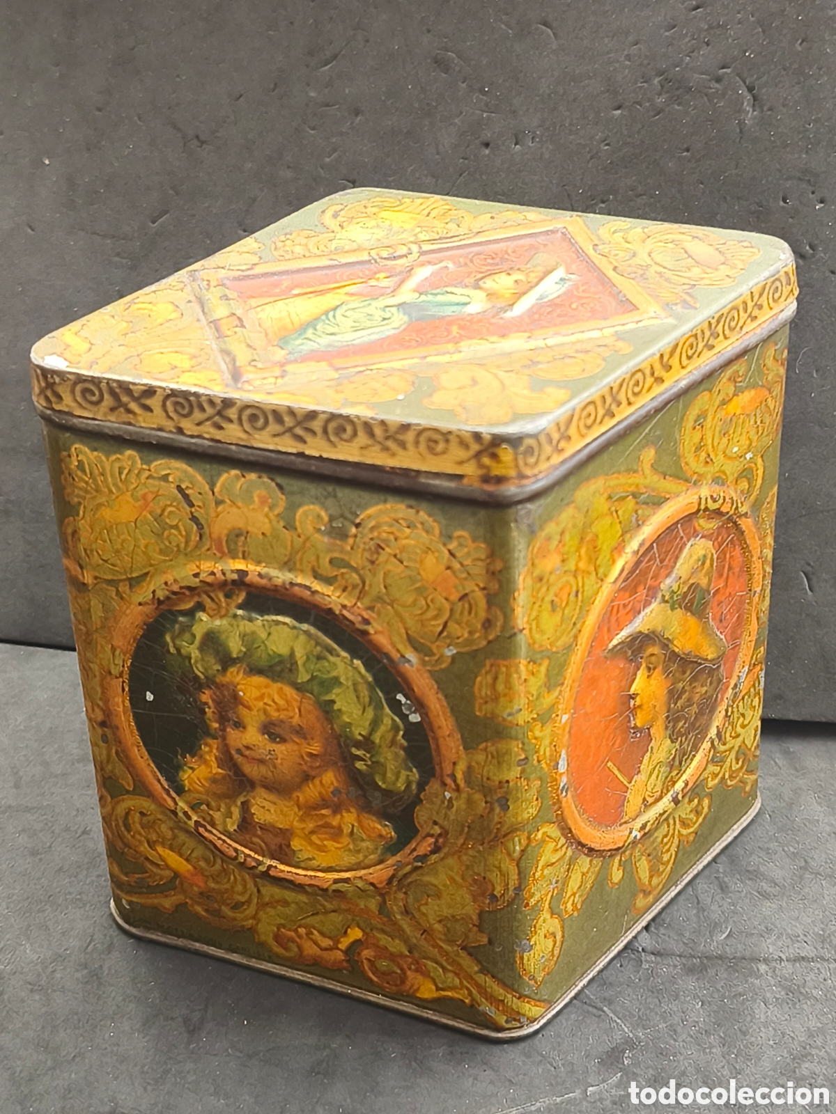 Cajas y cajitas met&aacute;licas: Caja lata de galletas 1895, dublin, 15cm x 14cm