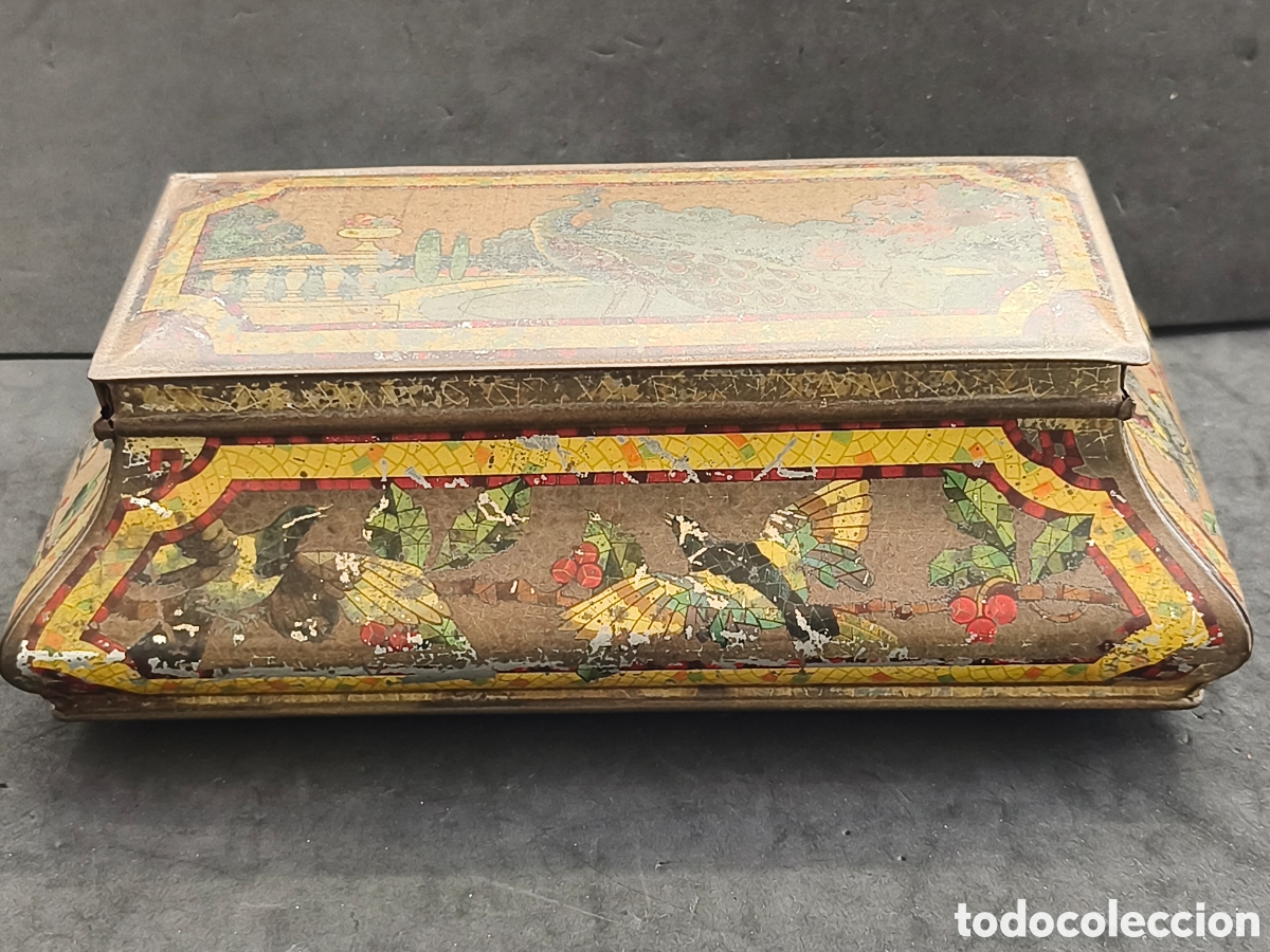 Cajas y cajitas met&aacute;licas: Caja Lata de galletas finales S.XIX 25cm x 9cm