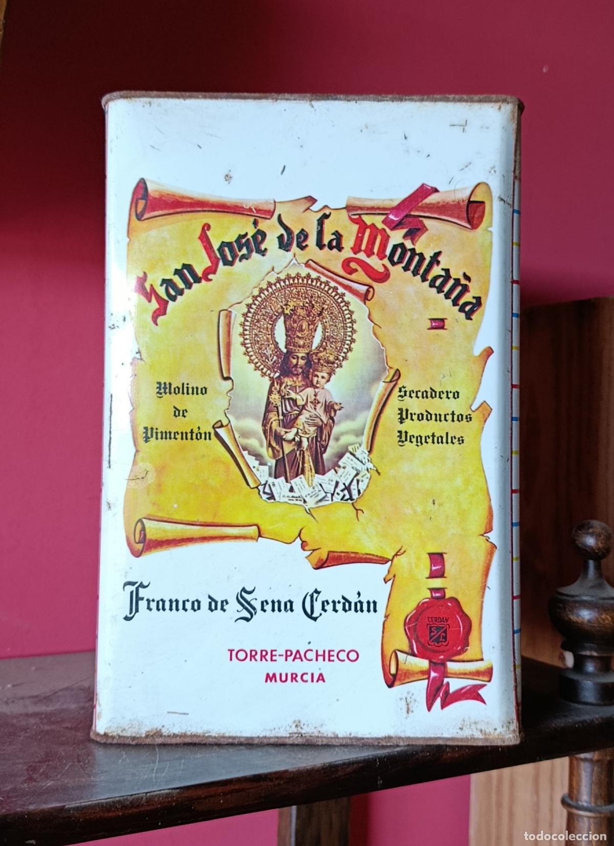 Cajas y cajitas met&aacute;licas: CAJA HOJALATA PIMENTON SAN JOS&Eacute; DE LA MONTA&Ntilde;A. FRANCO DE SENA CERD&Aacute;N, TORRE PACHECO. MURCIA