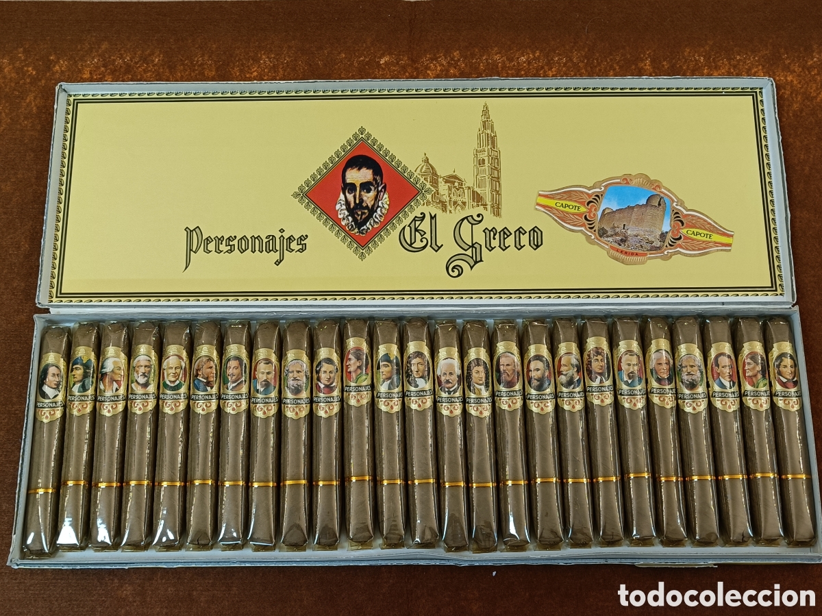 Cajas y cajitas met&aacute;licas: CAJA COMPLETA 25 PUROS PERSONAJES EL GRECO.
