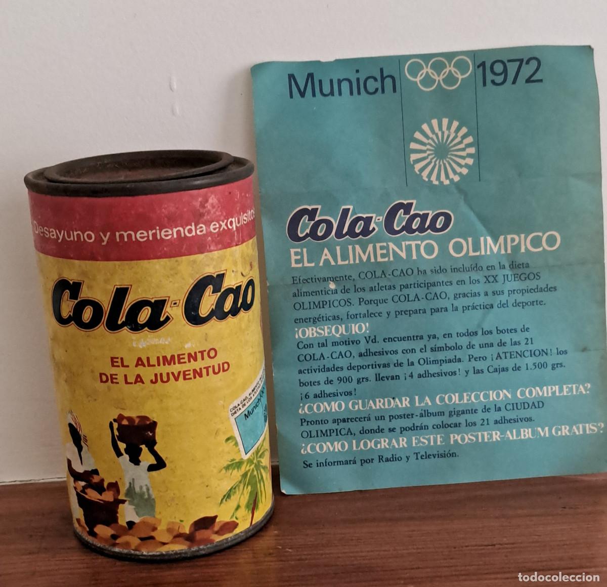 Cajas y cajitas met&aacute;licas: BOTE COLA CAO Y PUBLICIDAD - OLIMPIADAS MUNICH 1972 - 200 GRAMOS