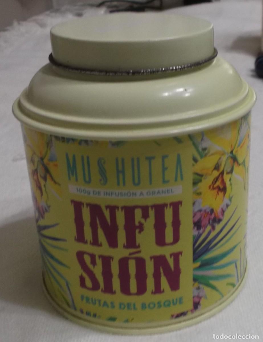 Cajas y cajitas met&aacute;licas: bote metalico de infusiones Musahutea 11 cm de alto x 9 cm de diametro