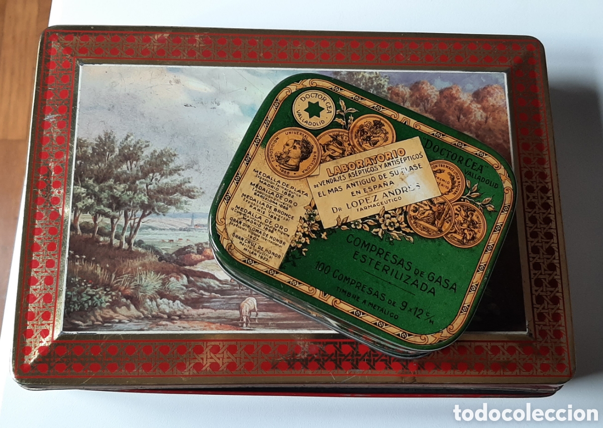 Cajas y cajitas met&aacute;licas: 2 cajas met&aacute;licas antiguas