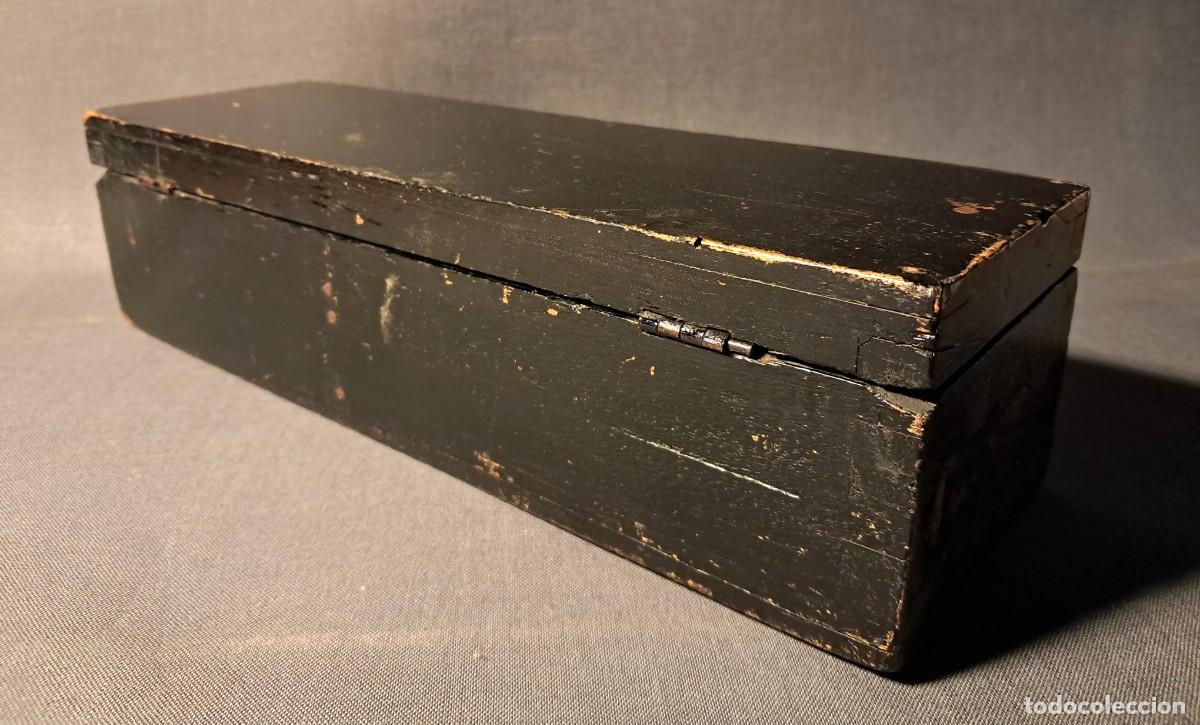 Cajas y cajitas met&aacute;licas: ESTUCHE ANTIGUO DE MADERA. - Foto 4