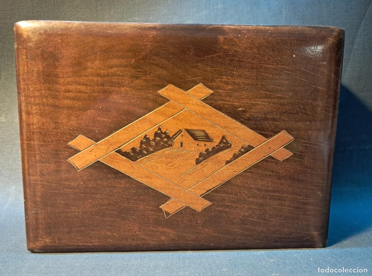 Cajas y cajitas met&aacute;licas: ANTIGUA CAJA CON MARQUETERIA - Foto 4