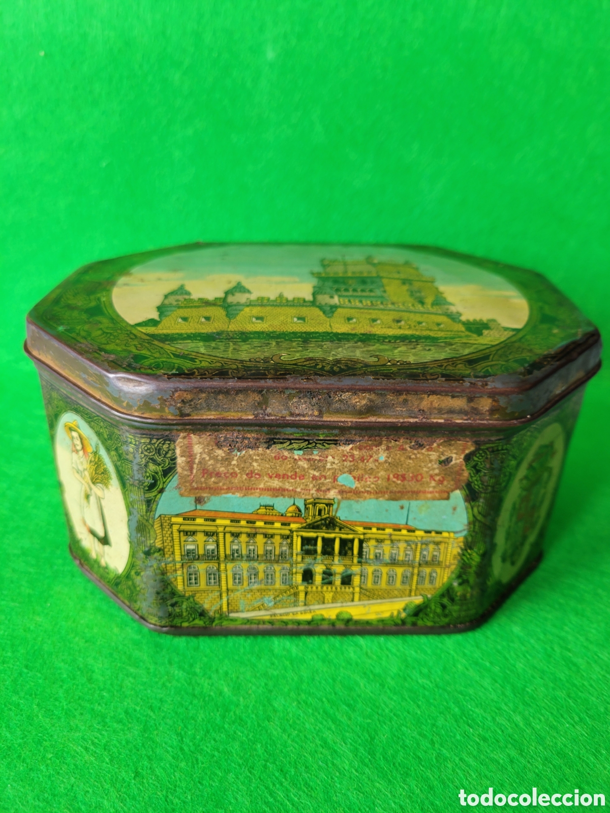 Cajas y cajitas met&aacute;licas: ANTIGUA LATA DE CARAMELOS PORTUGUESA IMAGENES LISBOA