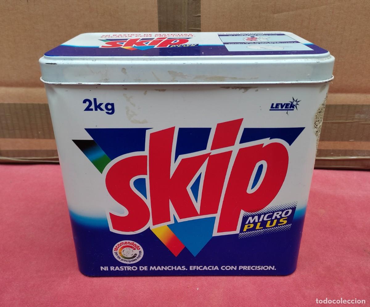Cajas y cajitas met&aacute;licas: lata de metal de detergente Skip 2 kg - Foto 1