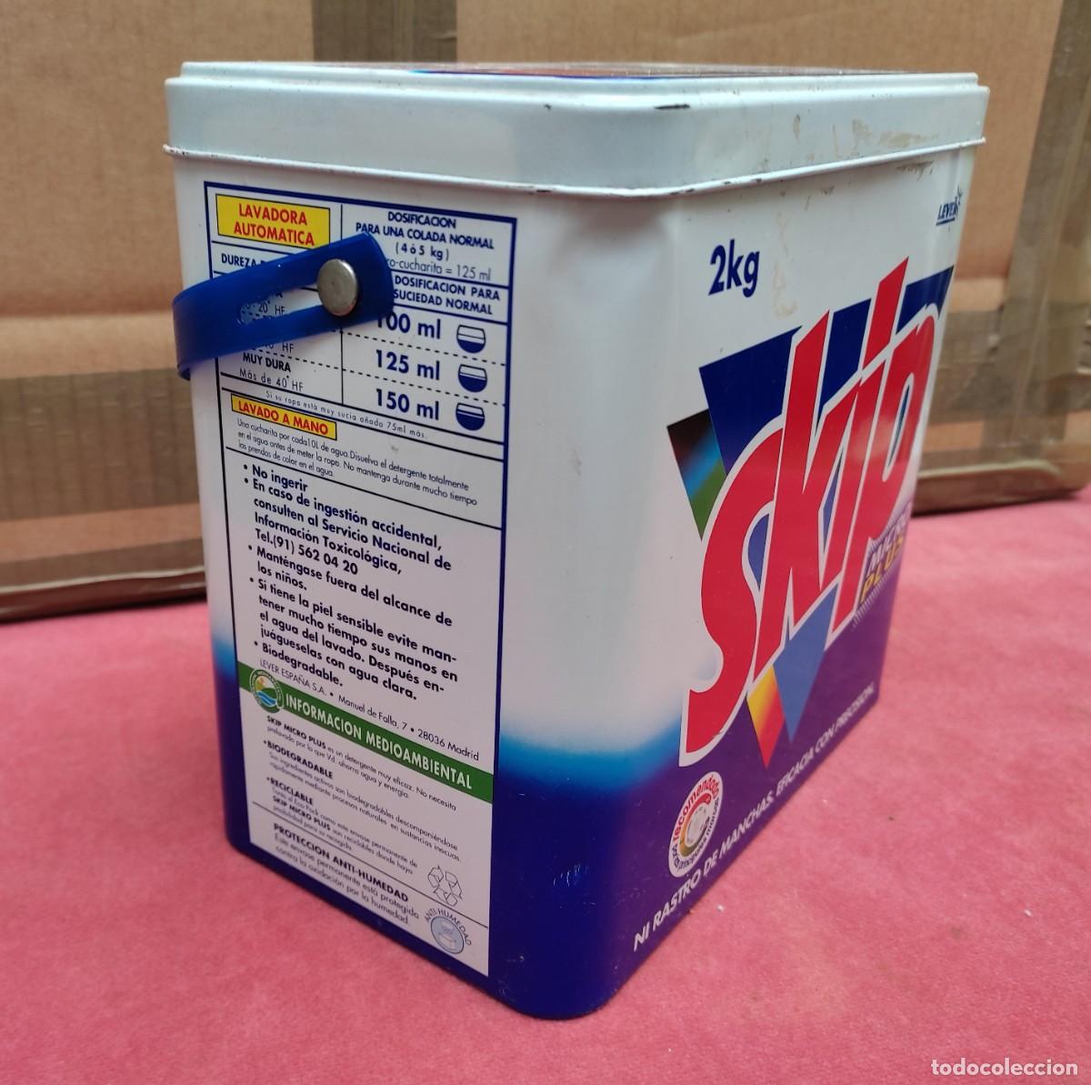 Cajas y cajitas met&aacute;licas: lata de metal de detergente Skip 2 kg - Foto 2
