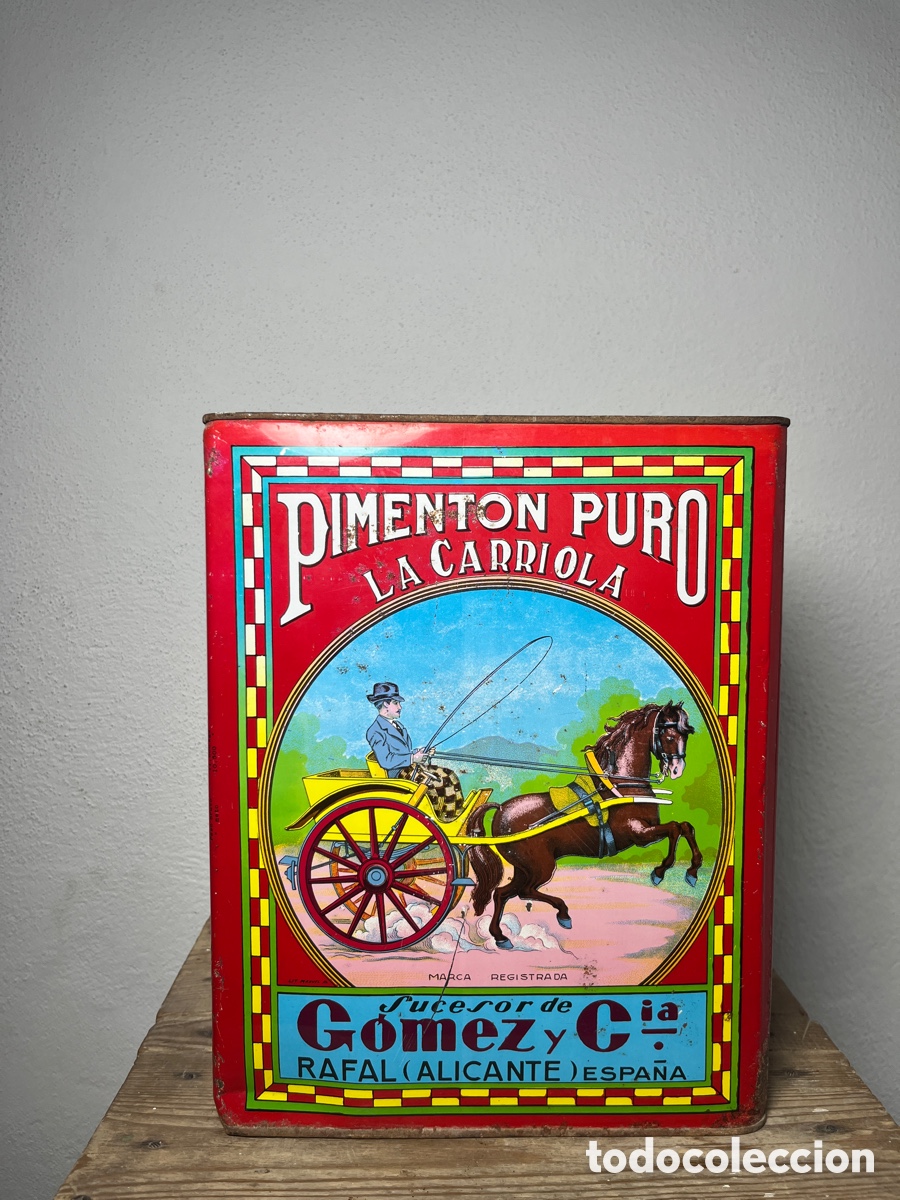 Cajas y cajitas met&aacute;licas: Lata Piment&oacute;n Puro La Carriola 12 kg G&oacute;mez y C&ordf;