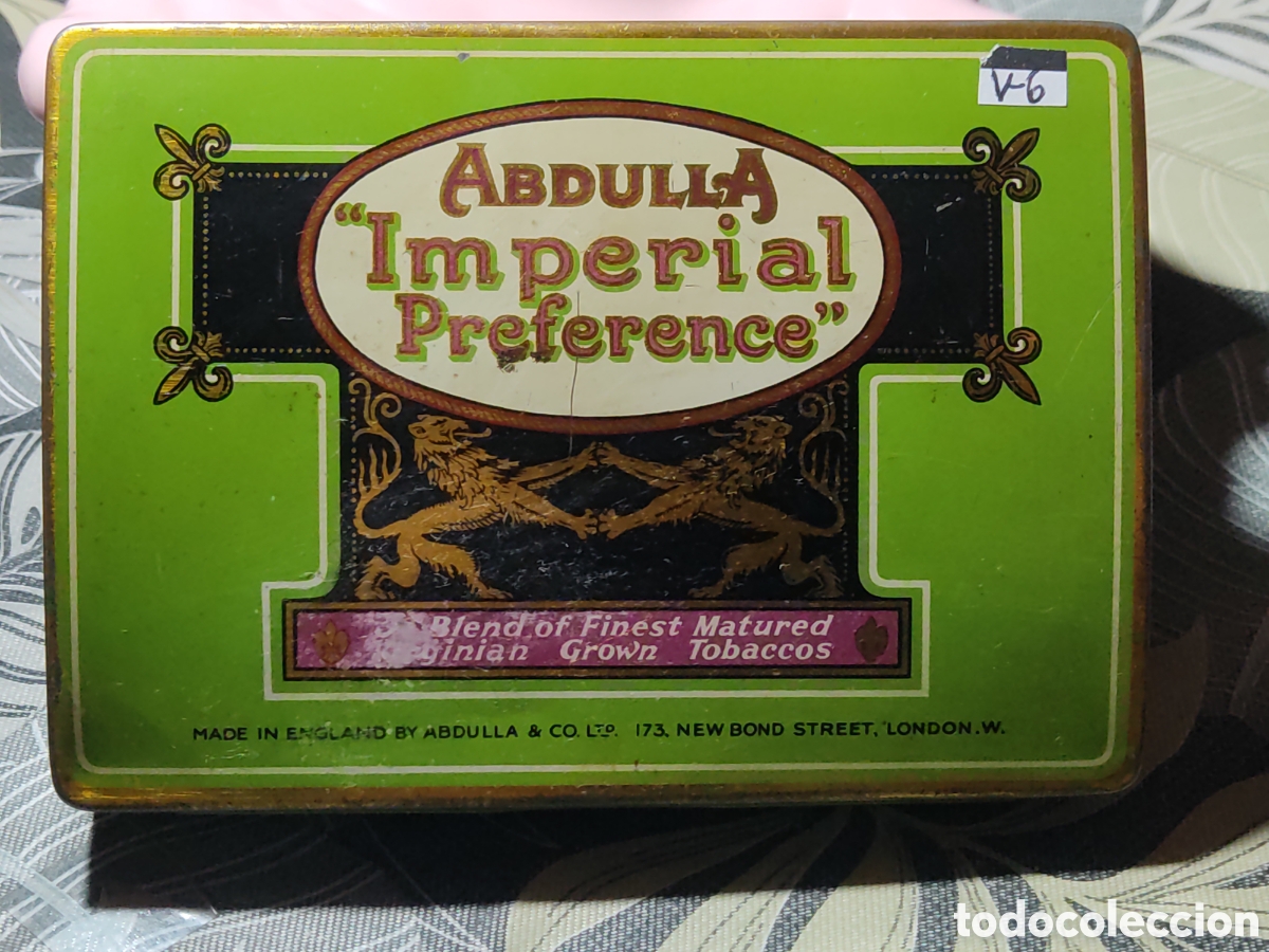 Cajas y cajitas met&aacute;licas: Caja de chapa de cigarrillos o tabaco ABDULLA - Imperial Preference. * V-6*