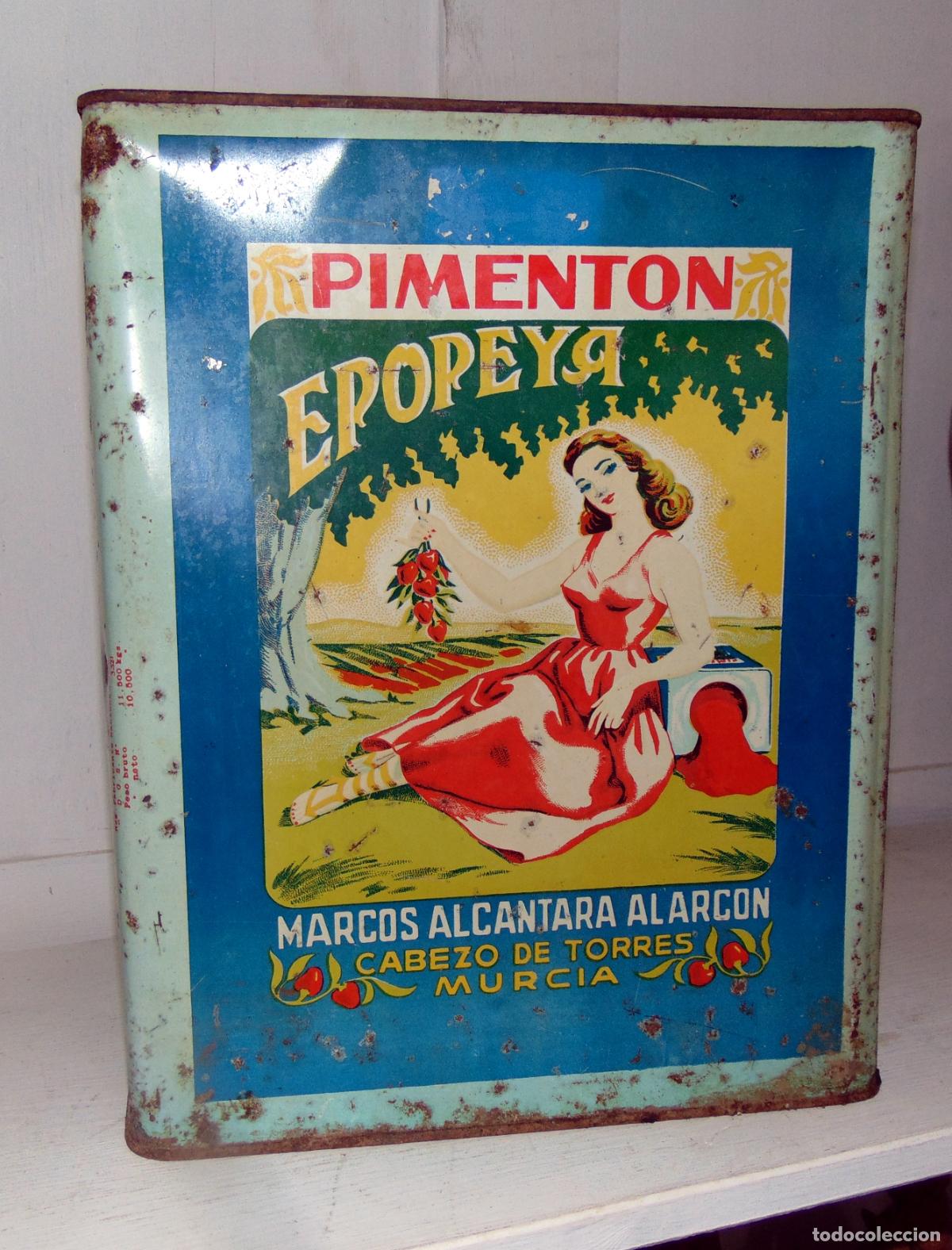 Casse e cassette metalliche: LATA PIMENTON EPOPEYA CABEZO DE TORRES MURCIA, GRANDE 32 CM