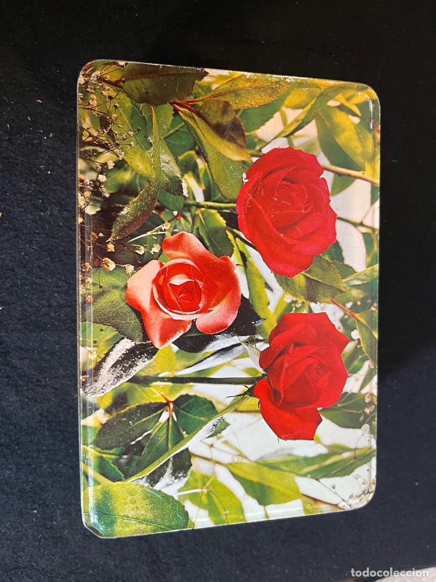 Caixas e caixinhas met&aacute;licas: Lata Cola Cao rosas vintage Munich 1972 caja met&aacute;lica retro a&ntilde;os 70 flores