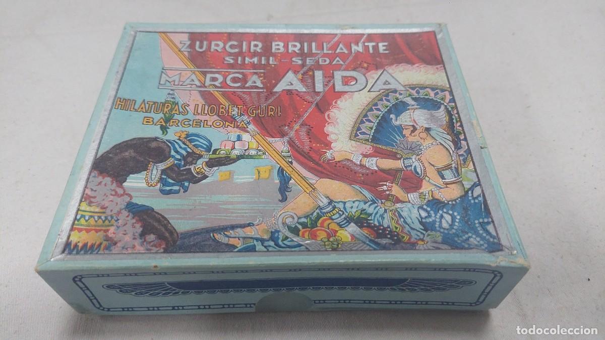 Cajas y cajitas met&aacute;licas: Antigua caja de hilos Aida a&ntilde;os 30