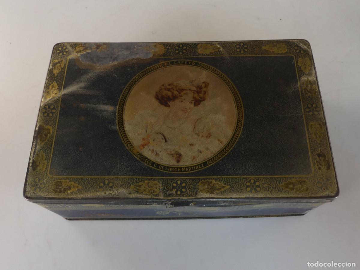 Blechdosen und Kisten: ANTIGUA CAJA DE HOJALATA EL CAFETO DE SIMON MARTINEZ MADRID OBJETO DE COLECCION