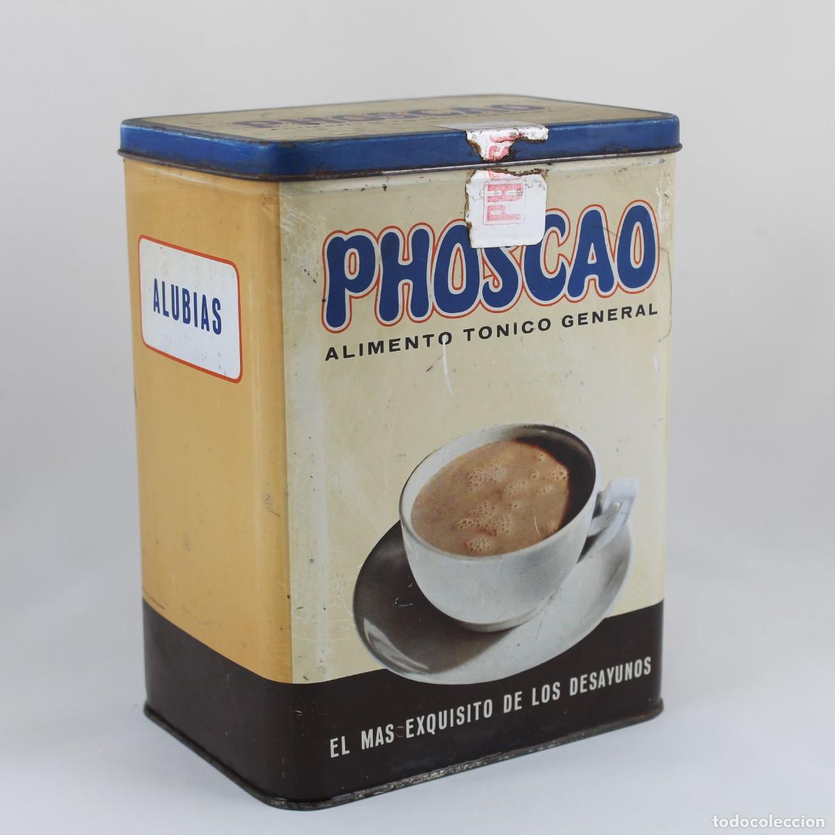 Cajas y cajitas met&aacute;licas: Lata Cacao Phoscao Vintage A&ntilde;os 60 Caja de Metal Litografiada Antigua