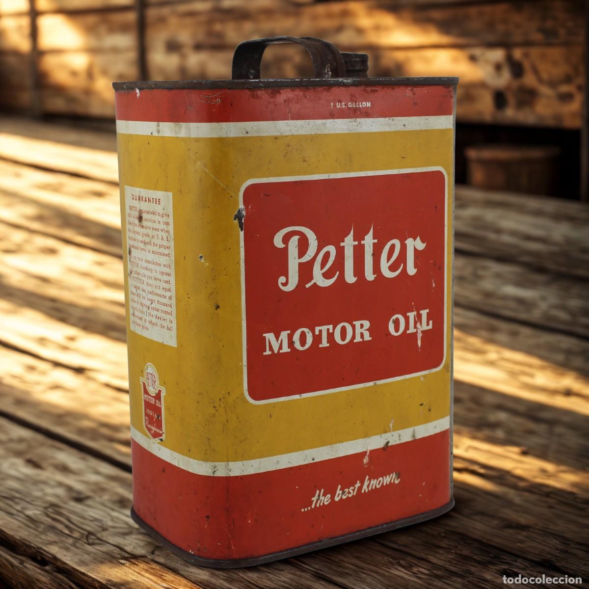 Cajas y cajitas met&aacute;licas: Lata Aceite Petter Motor Oil 1 Gallon Vintage Petroliana Pennsylvania Industrial
