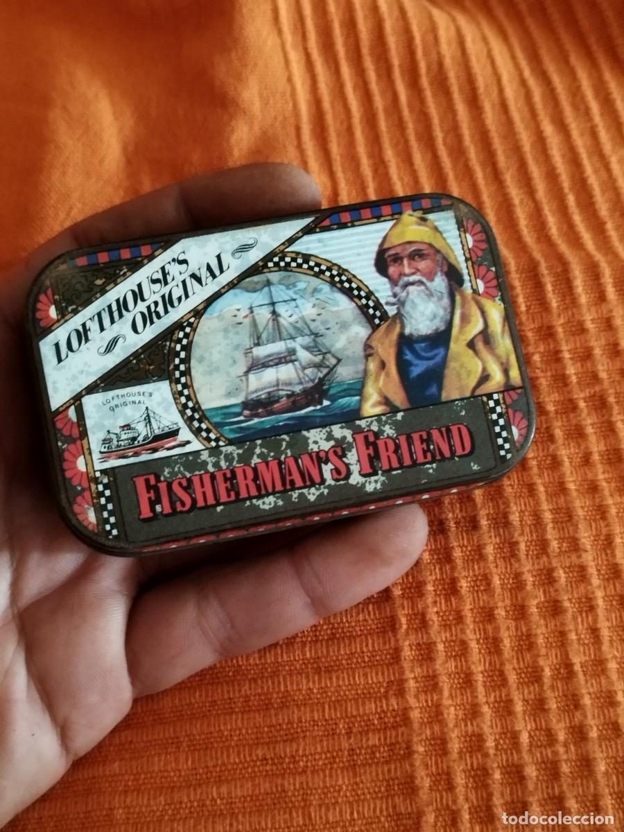 Cajas y cajitas met&aacute;licas: Antigua lata de pastillas, Fisherman's Friend.