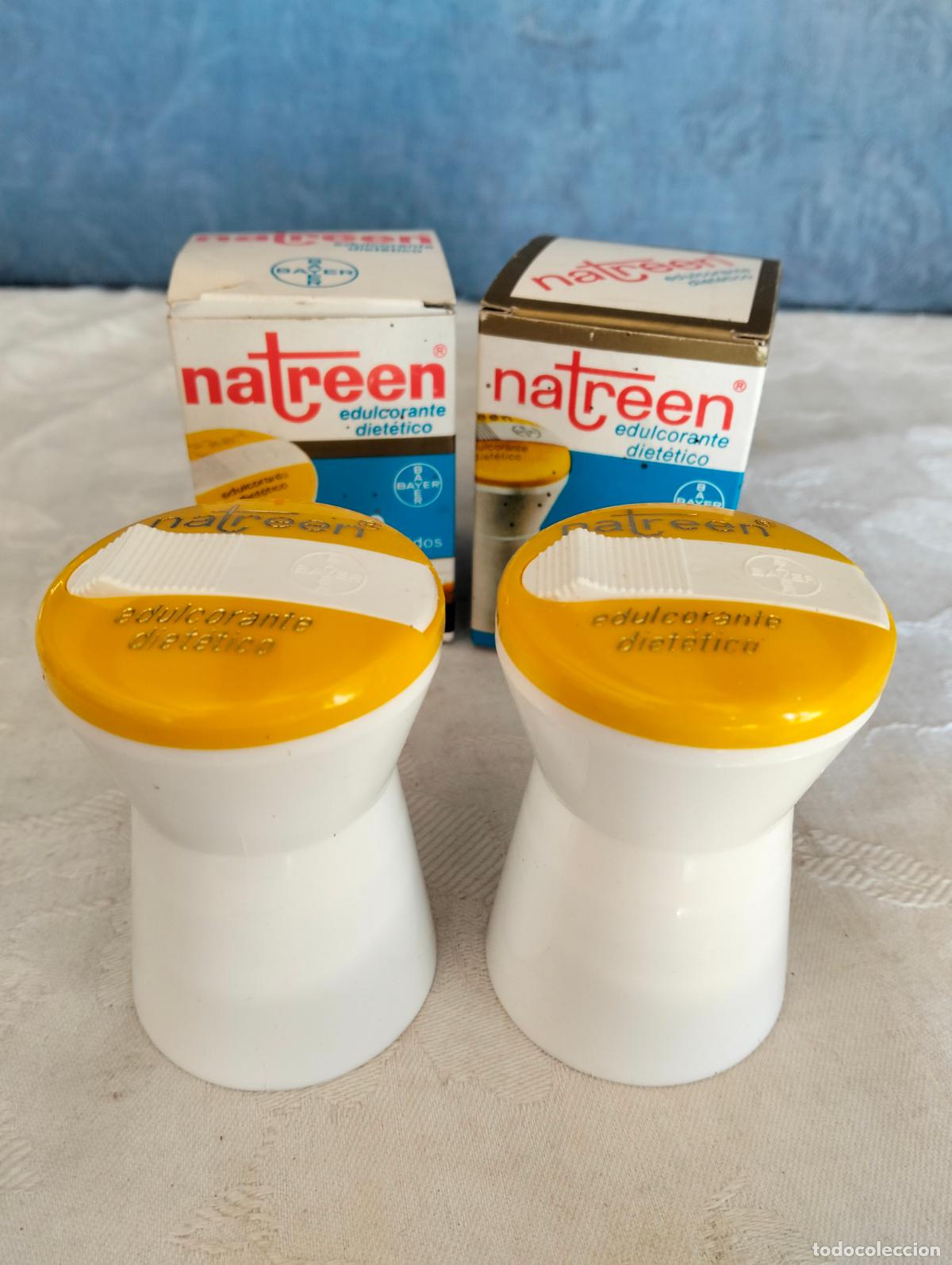 Caixas e caixinhas met&aacute;licas: Lote 2 botes frascos cajas natreen edulcorante diet&eacute;tico vintage pastillas bayer