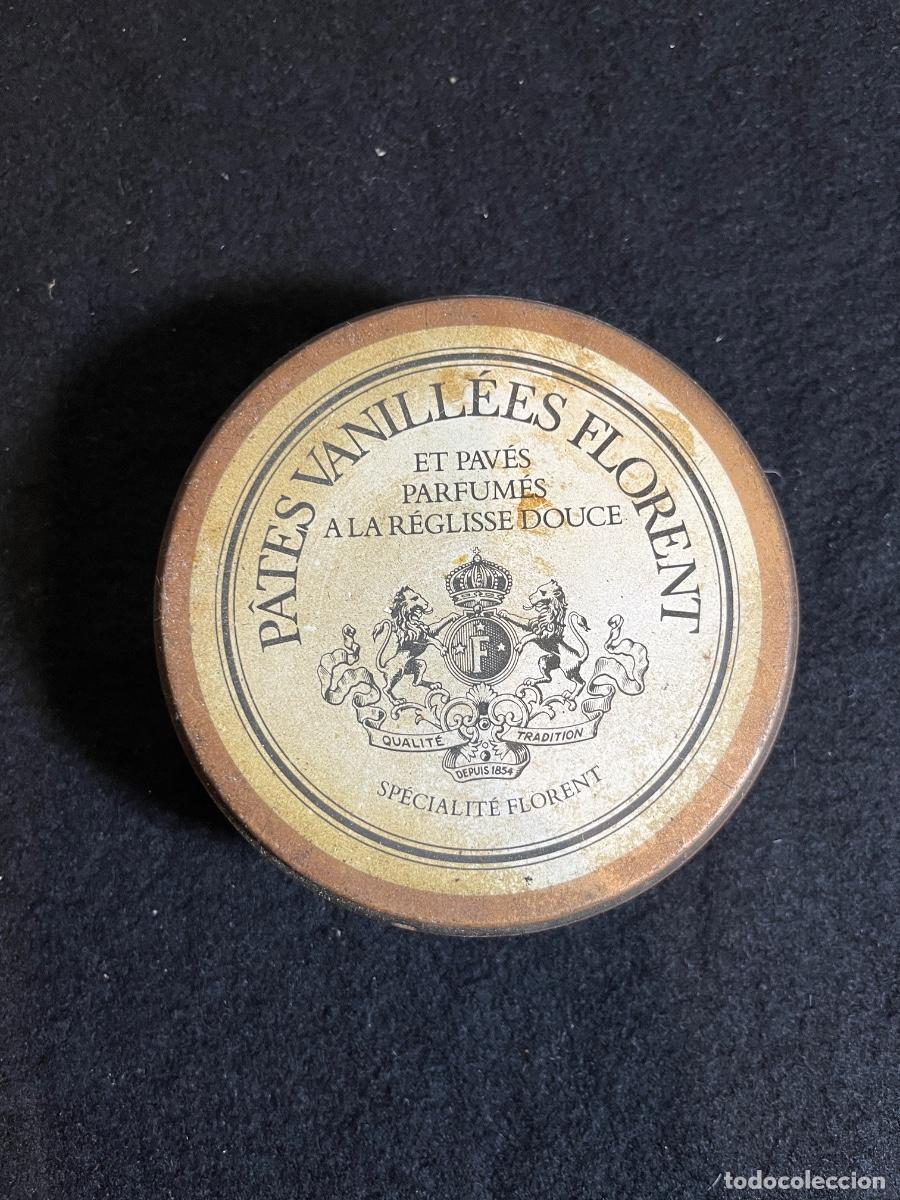 Caixas e caixinhas met&aacute;licas: Antigua lata met&aacute;lica R&eacute;glisse Florent Francia regaliz vainilla vintage a&ntilde;os 50 60 latas cajas metal