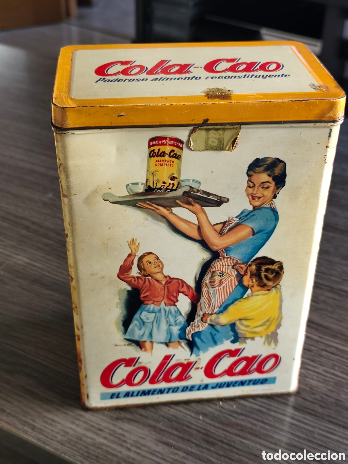 Cajas y cajitas met&aacute;licas: Lata Colacao cola cao el alimento de la juventud met&aacute;lica decoraci&oacute;n para pasta