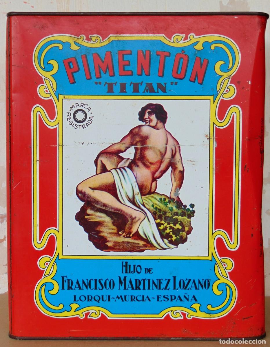 Cajas y cajitas met&aacute;licas: Antigua lata de Piment&oacute;n &rdquo;Titan&rdquo;.