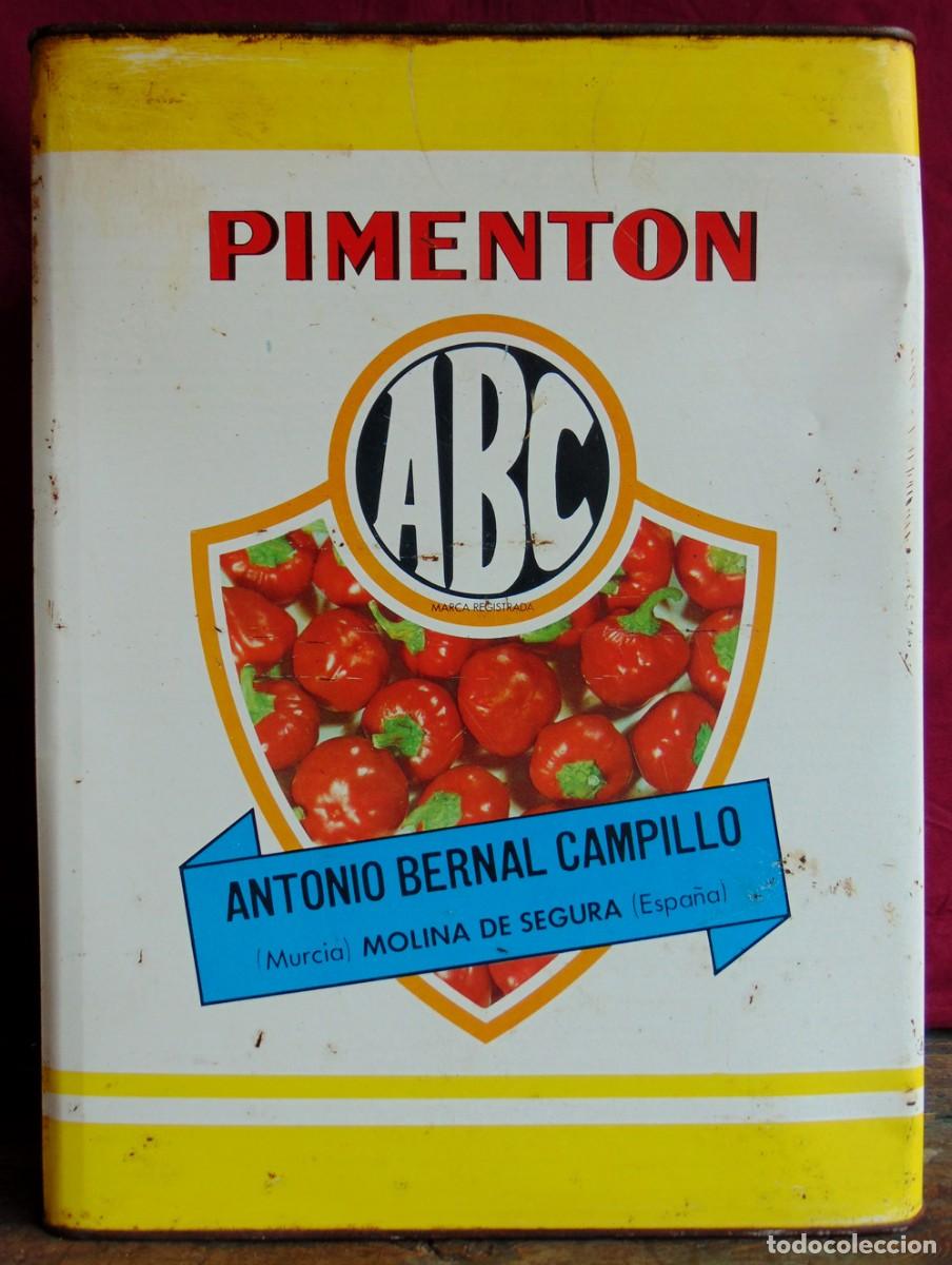 Cajas y cajitas met&aacute;licas: Antigua lata de piment&oacute;n &rdquo;ABC&rdquo;.