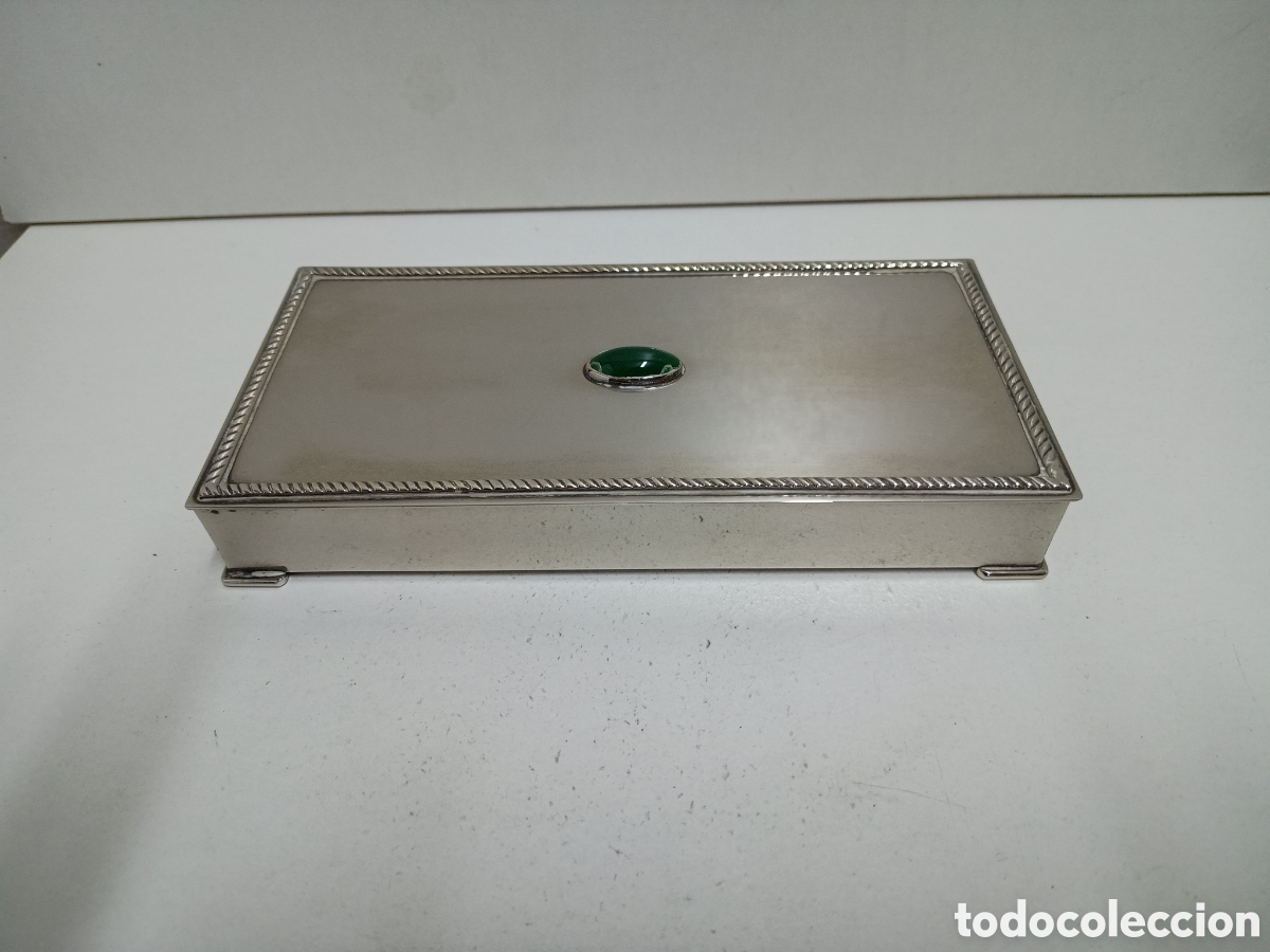 Caixas e caixinhas met&aacute;licas: CAJA JOYERO DE METAL COLOR PLATEADO Y MADERA 20x10cm