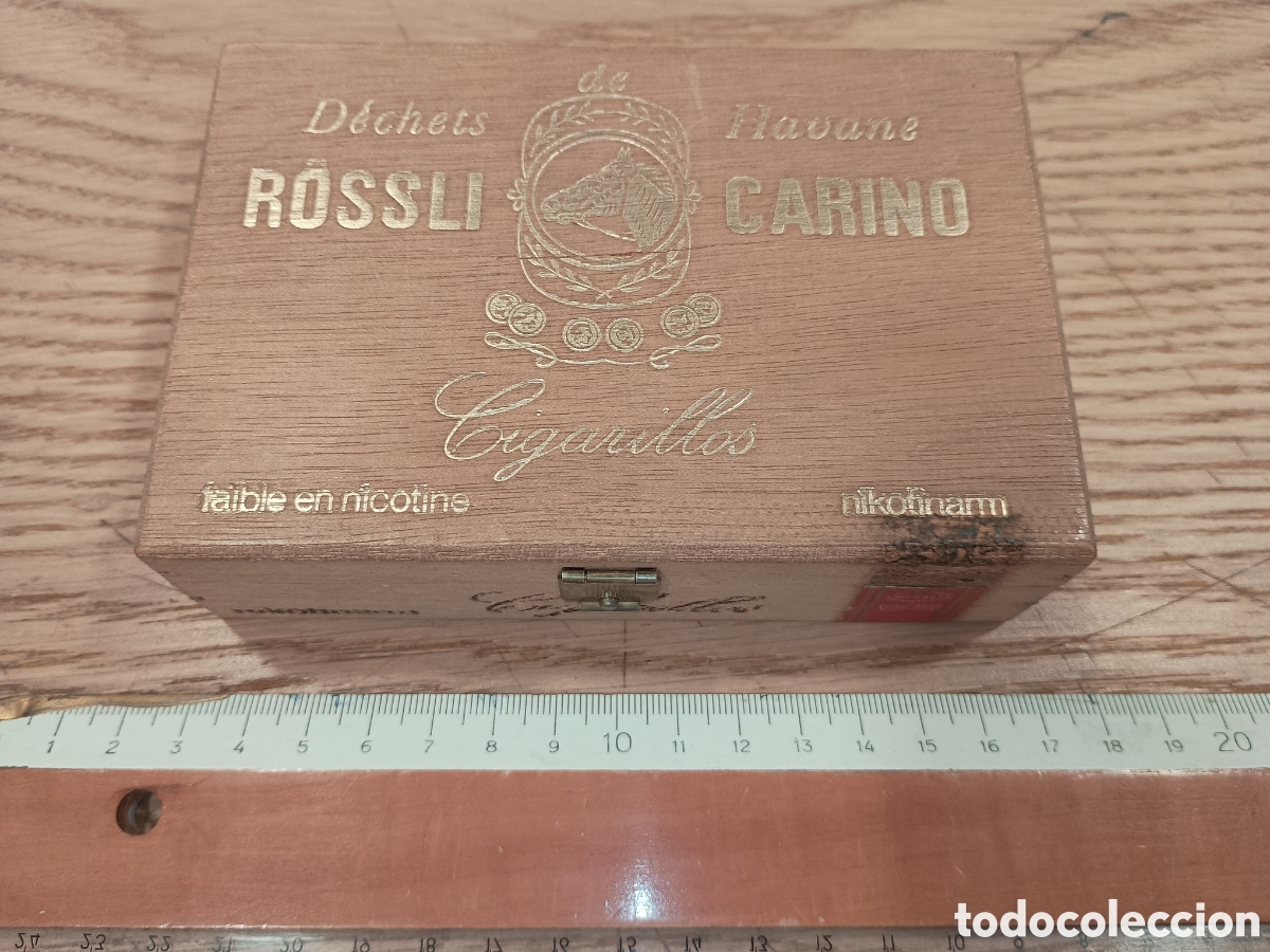 Cajas y cajitas met&aacute;licas: R&Ouml;SSLI CARINO - CAJA DE MADERA DE PUROS ORIGINAL - 50 CIGARRILLOS