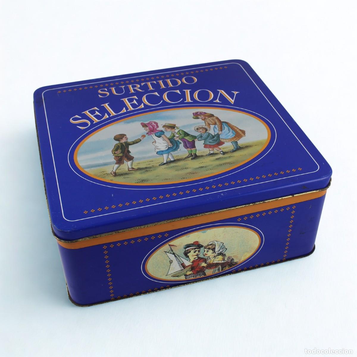 Cajas y cajitas met&aacute;licas: Caja Hojalata Galletas Fontaneda Vintage Espa&ntilde;a Litografiada