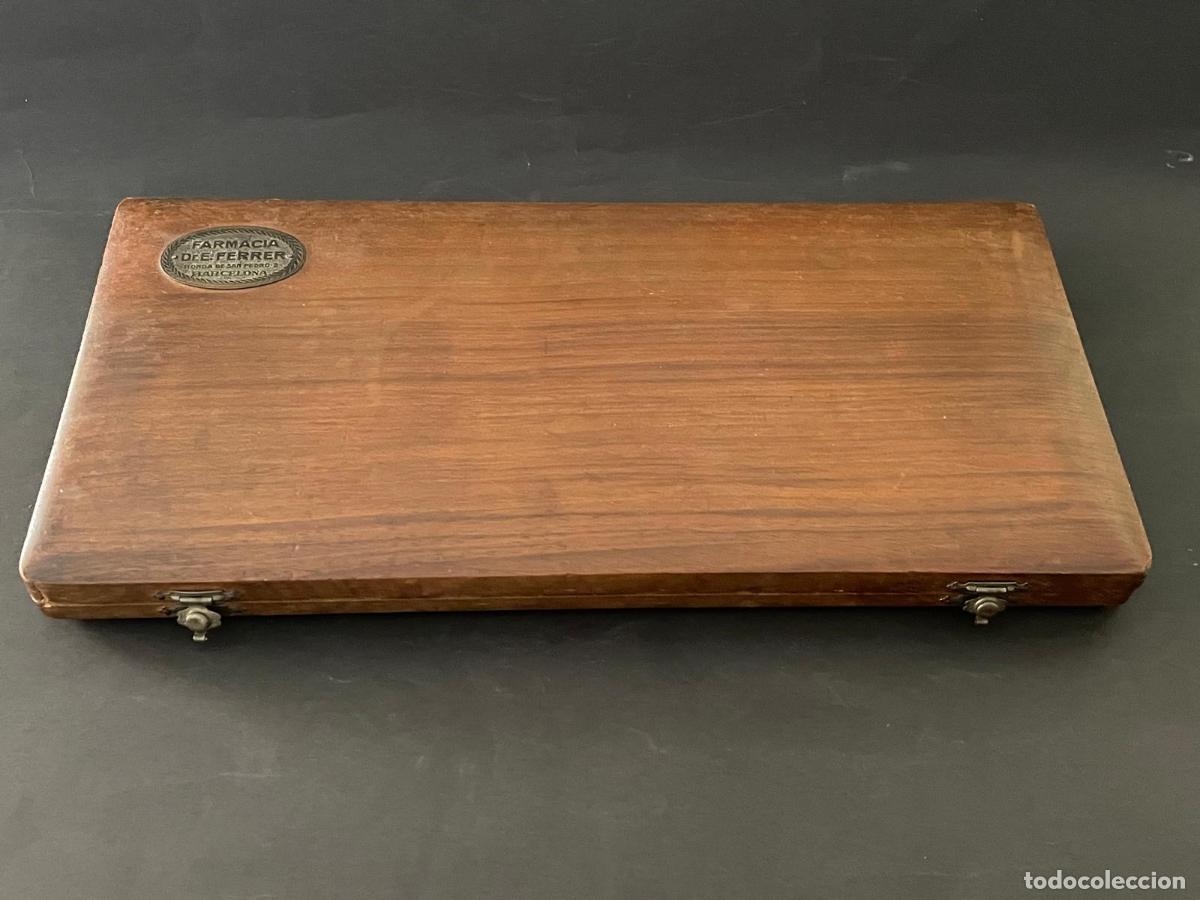 Cajas y cajitas met&aacute;licas: CAJA EN MADERA - FARMACIA DR. E.FERRER (RONDA DE SAN PEDRO) BARCELONA