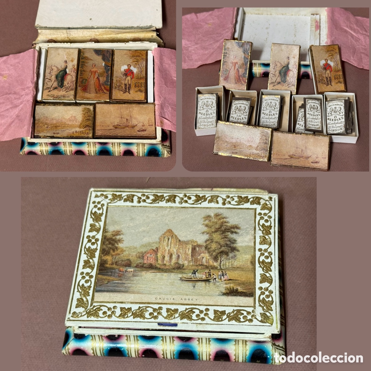 Caixas e caixinhas met&aacute;licas: Preciosa Caja de Agujas Mechi & Bazin - Londres - 1880 circa