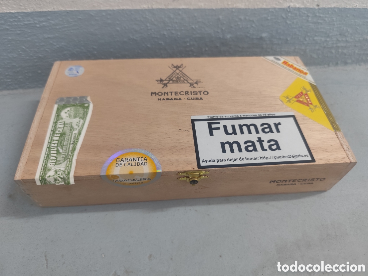 Cajas y cajitas met&aacute;licas: Caja 25 puros edmundo cuba cerrado con ticket