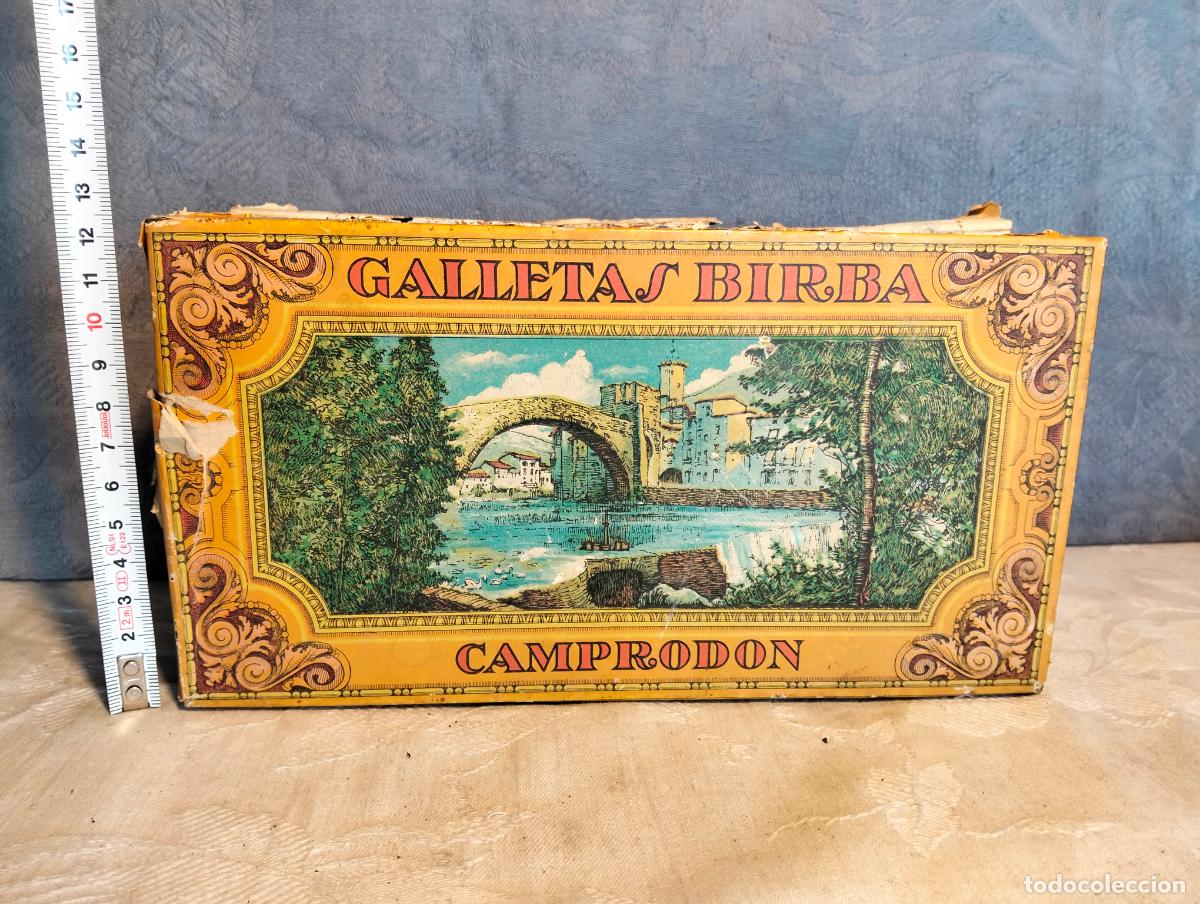 Caixas e caixinhas met&aacute;licas: Caja de metal antigua Galletas Birba Camprodon etiquetas originales a&ntilde;os 40-50