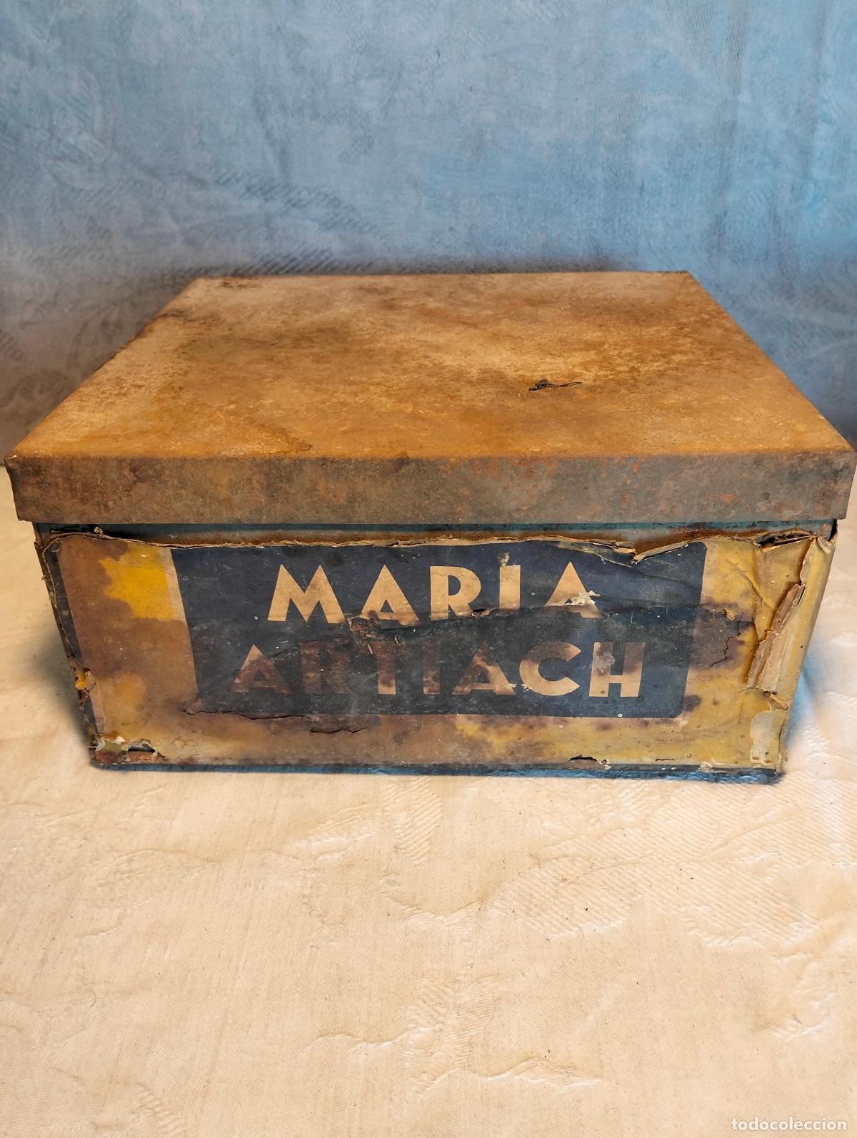Blechdosen und Kisten: Caja de metal antigua Galletas Maria Artiach etiquetas originales a&ntilde;os 40-50