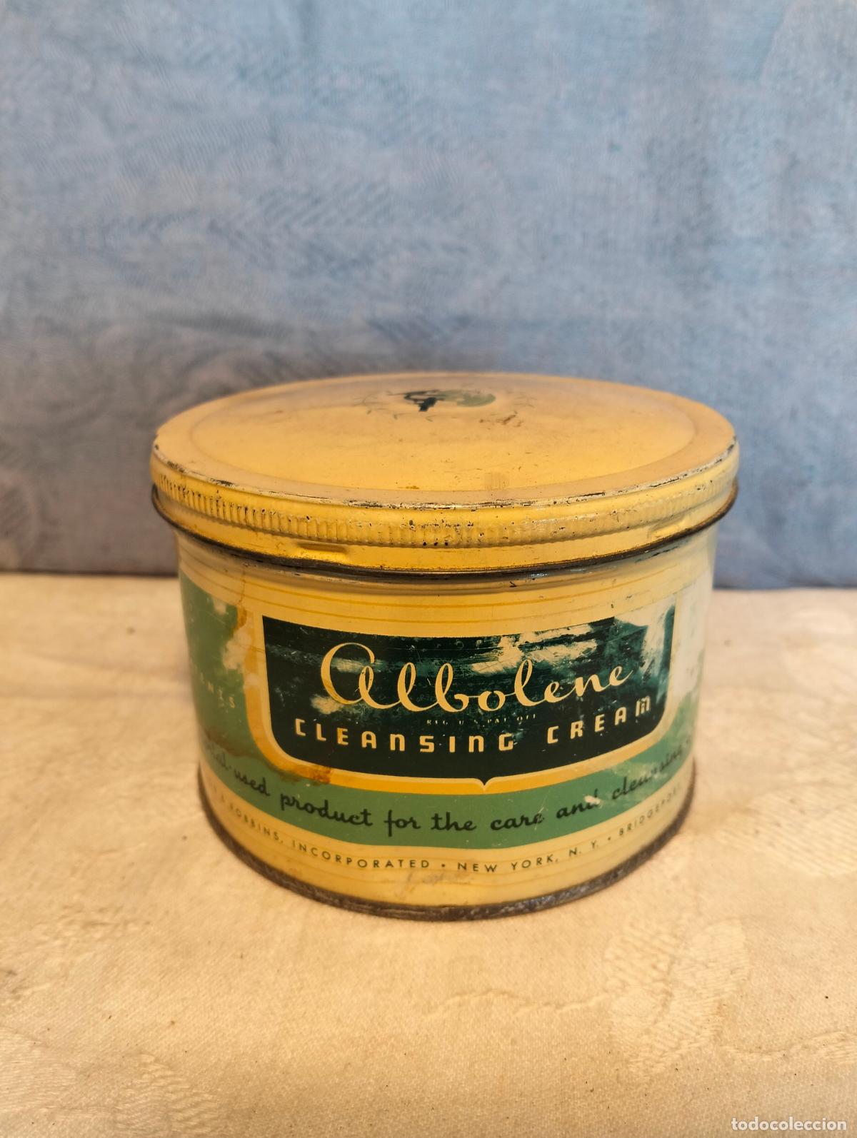 Caixas e caixinhas met&aacute;licas: Caja de metal litografiada antigua Albolene cleansing cream crema para la cara a&ntilde;os 40-50