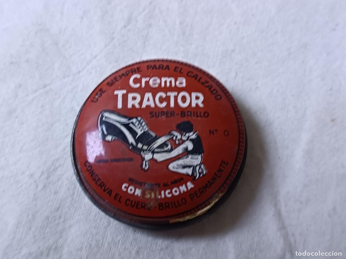Blechdosen und Kisten: Antigua Caja de Lata Litografiada, Crema Tractor, vac&iacute;a
