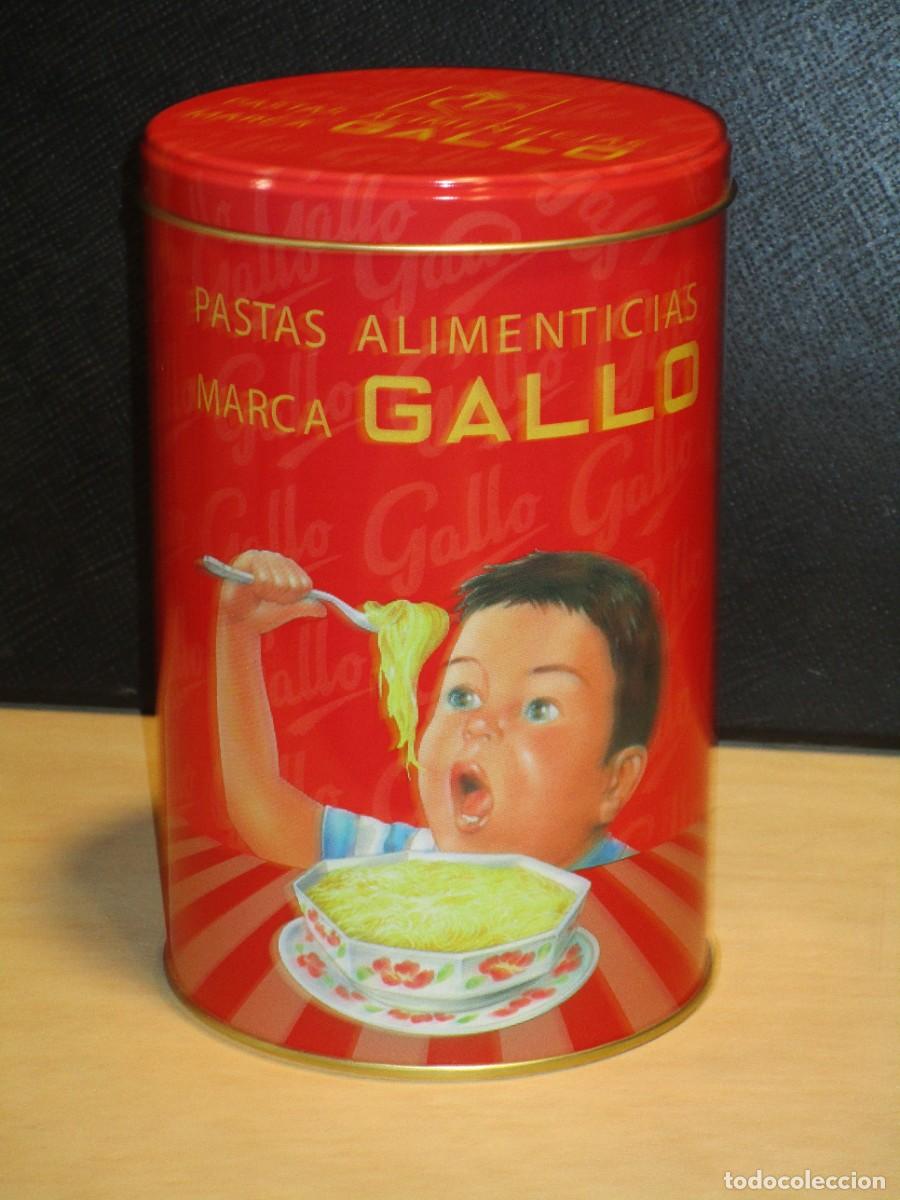 Caixas e caixinhas met&aacute;licas: CAJA MET&Aacute;LICA-BOTE PASTAS GALLO -REPRODUCCION DE LATAS CON HISTORIA - CAJA -BIEM CONSERVA