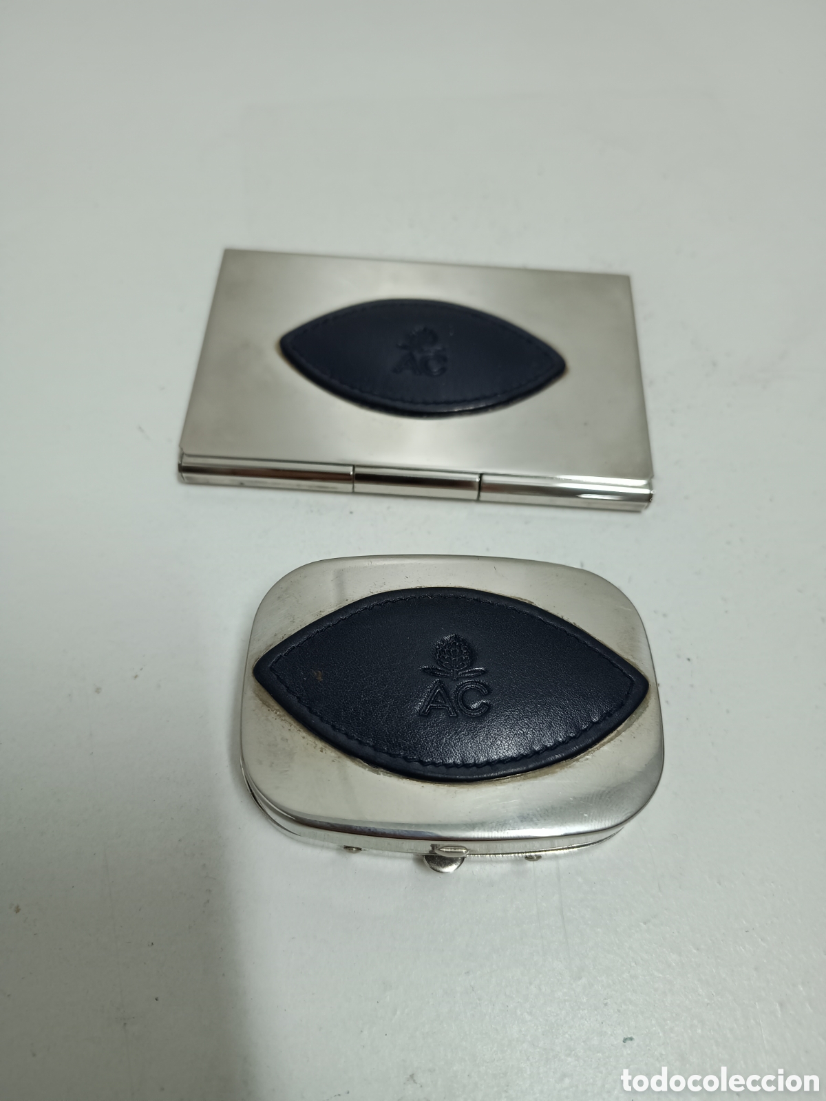 Cajas y cajitas met&aacute;licas: 2 CAJITAS METALICAS CON PIEL AC