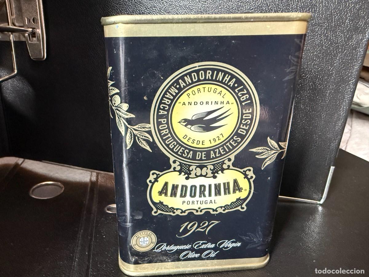 Cajas y cajitas met&aacute;licas: Lata met&aacute;lica Andorinha Portugal aceite de oliva decorativa