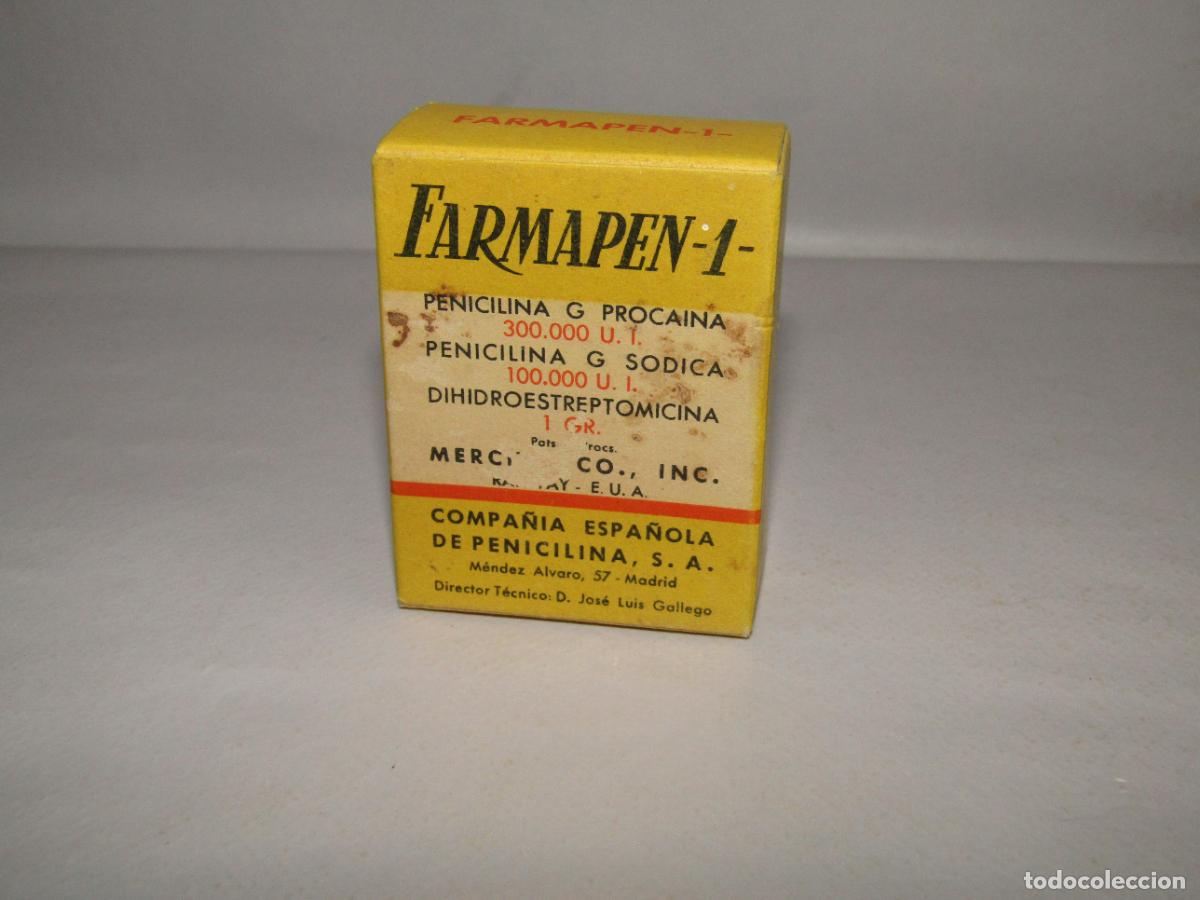 Cajas y cajitas met&aacute;licas: Antigua Caja Farmacia Medicina FARMAPEN 1 de Compa&ntilde;&iacute;a Espa&ntilde;ola de Penicilina - A&ntilde;o 1960s.
