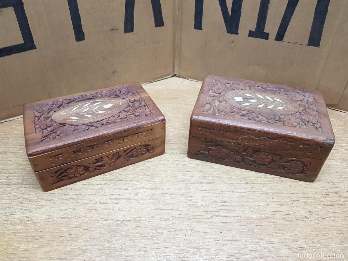 Cajas y cajitas met&aacute;licas: LOTE DE 2 CAJAS DE MADERA
