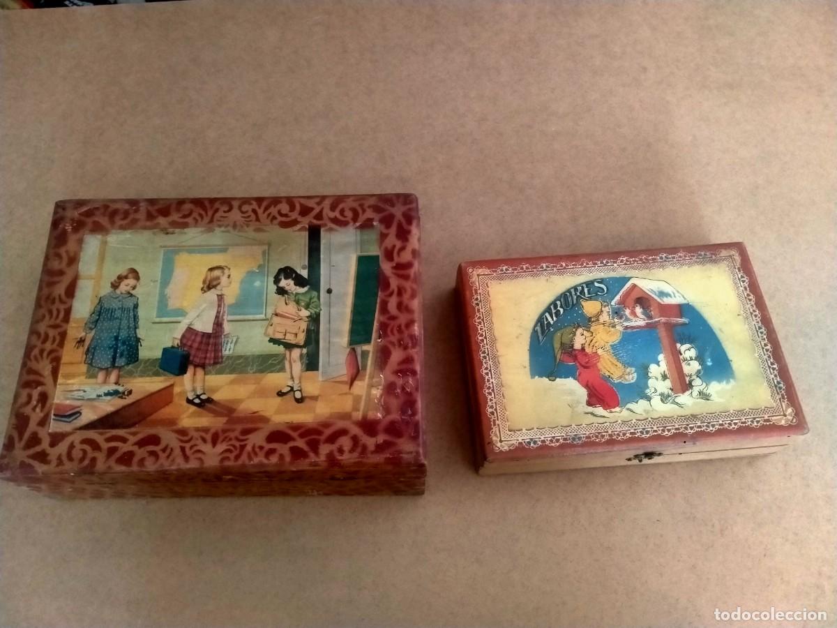 Cajas y cajitas met&aacute;licas: cajas de costureros antiguos