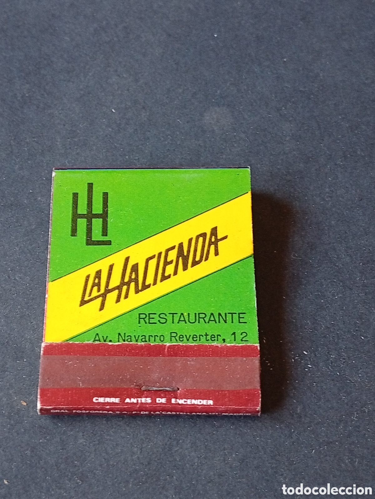 Cajas y cajitas met&aacute;licas: Caja de Cerillas La Hacienda restaurante, Valencia
