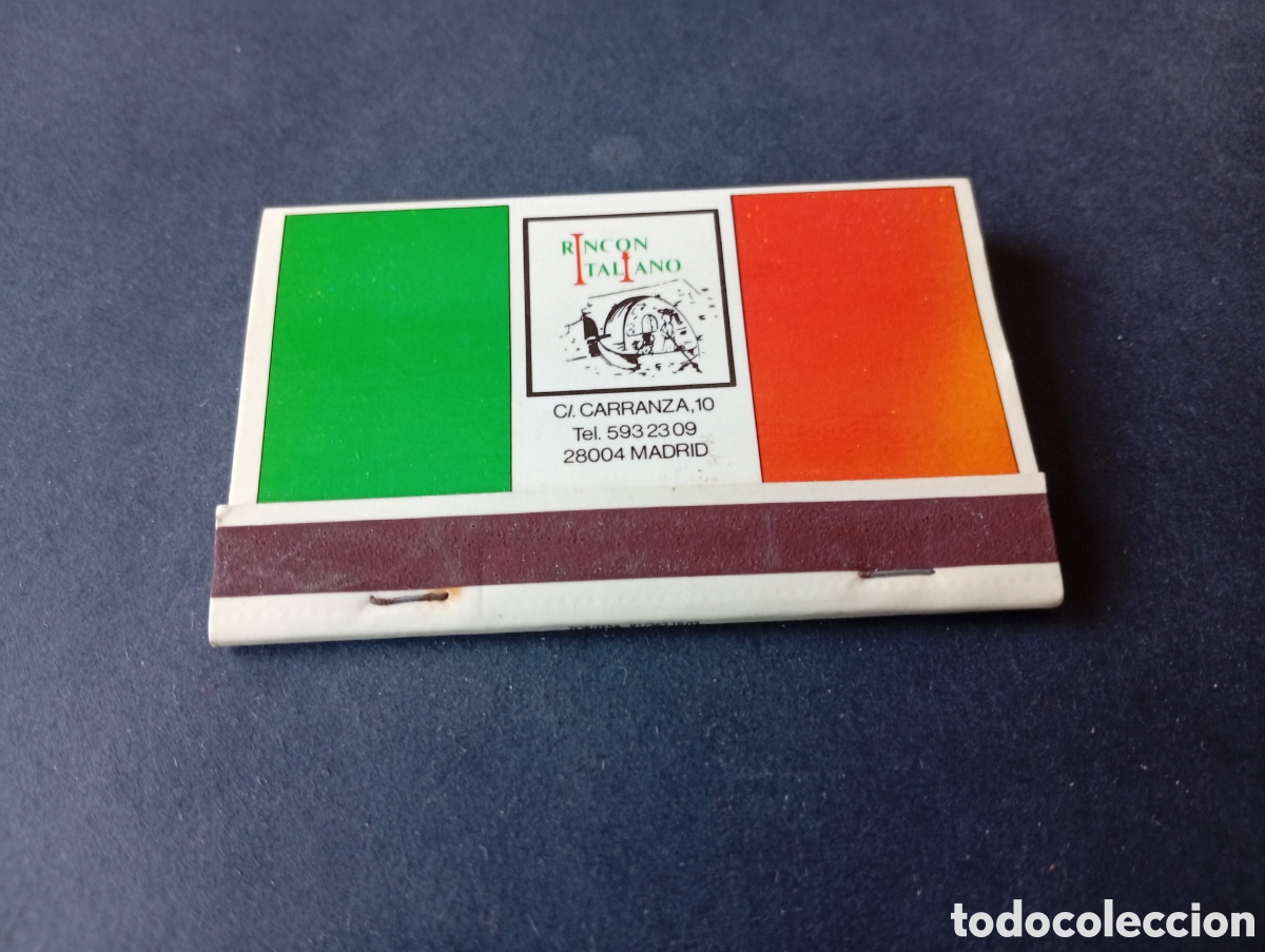 Cajas y cajitas met&aacute;licas: Caja de Cerillas rinc&oacute;n italiano, pizzer&iacute;a Madrid