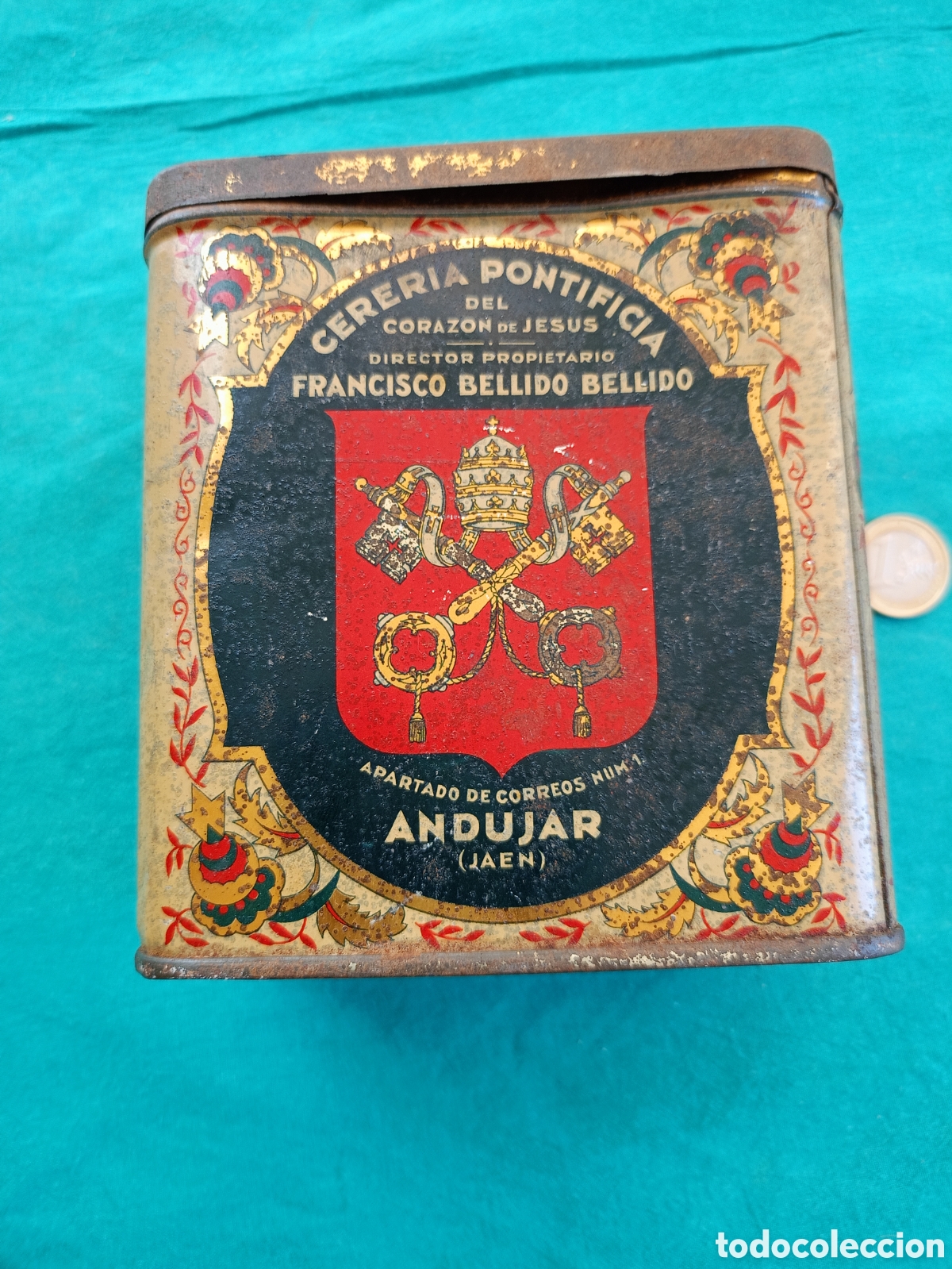 Cajas y cajitas met&aacute;licas: ANTIGUA LATA CERERIA PONTIFICIA, FRANCISCO BELLIDO BELLIDO, AND&Uacute;JAR JA&Eacute;N