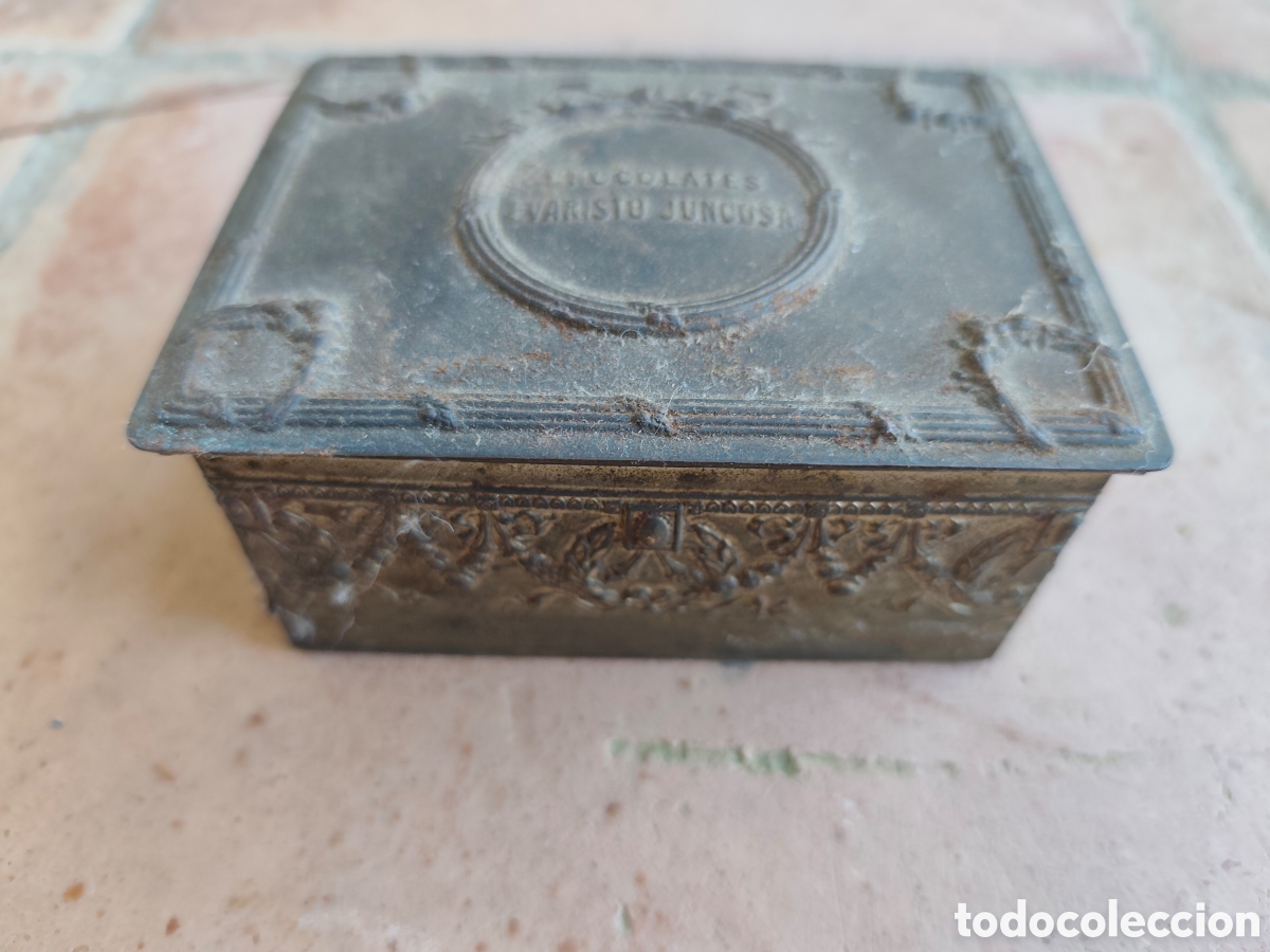 Casse e cassette metalliche: Caja met&aacute;lica chocolates Evaristo Juncosa. Principios SXX. Muy rara y escasa