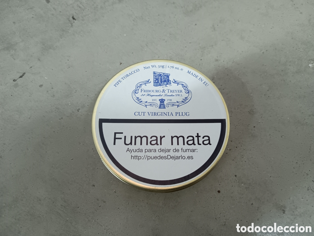 Cajas y cajitas met&aacute;licas: FRIBOURG & TREYER - CUT VIRGINIA - CAJA DE TABACO DE PIPA - VAC&Iacute;A