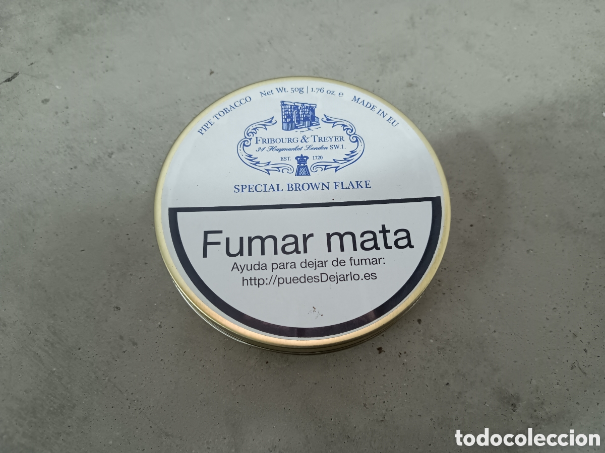 Cajas y cajitas met&aacute;licas: FRIBOURG & TREYER - SPECIAL BROWN FLAKE - CAJA DE TABACO DE PIPA - VAC&Iacute;A