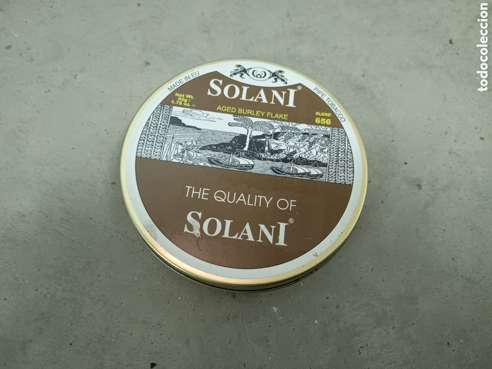 Cajas y cajitas met&aacute;licas: SOLANI - AGED BURLEY FLAKE - CAJA DE TABACO DE PIPA - VAC&Iacute;A