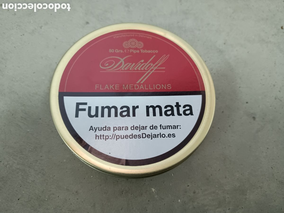 Cajas y cajitas met&aacute;licas: DAVIDOFF - FLAKE MEDALLIONS - CAJA DE TABACO DE PIPA - VAC&Iacute;A